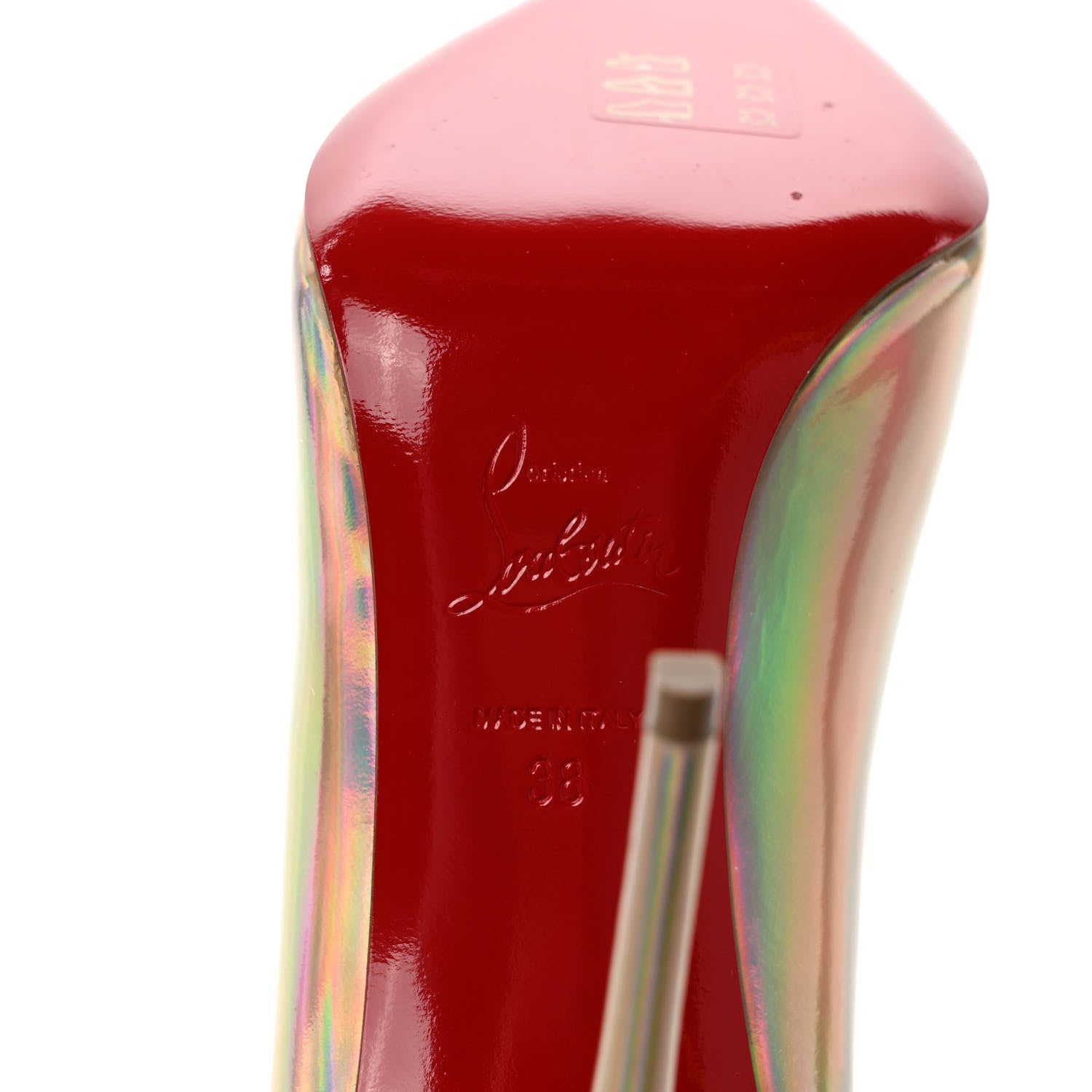 Christian Louboutin Metallic Patent Psychic Hot Chick 100 Pumps 38 Platine 6 of 8