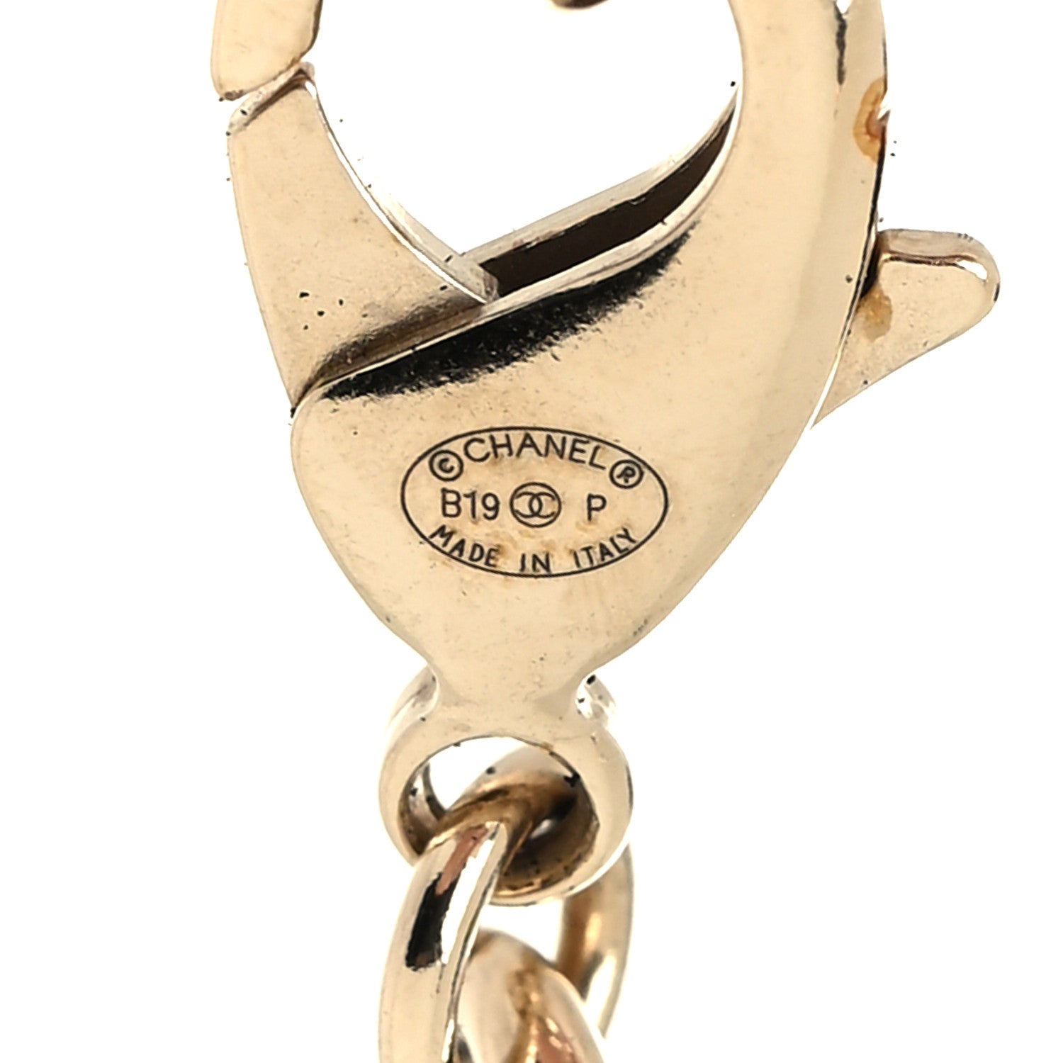 Chanel Lambskin Chain Logo Necklace Gold Black 5 of 5