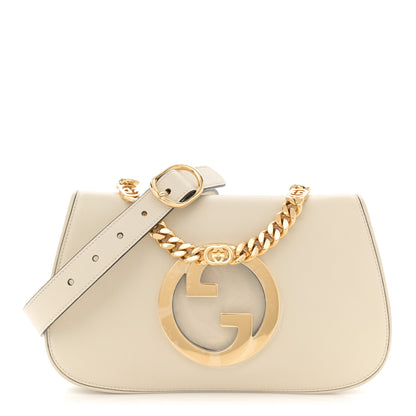 Gucci Roxy Calfskin Blondie Chain Shoulder Flap Bag Mystic White 1 of 11