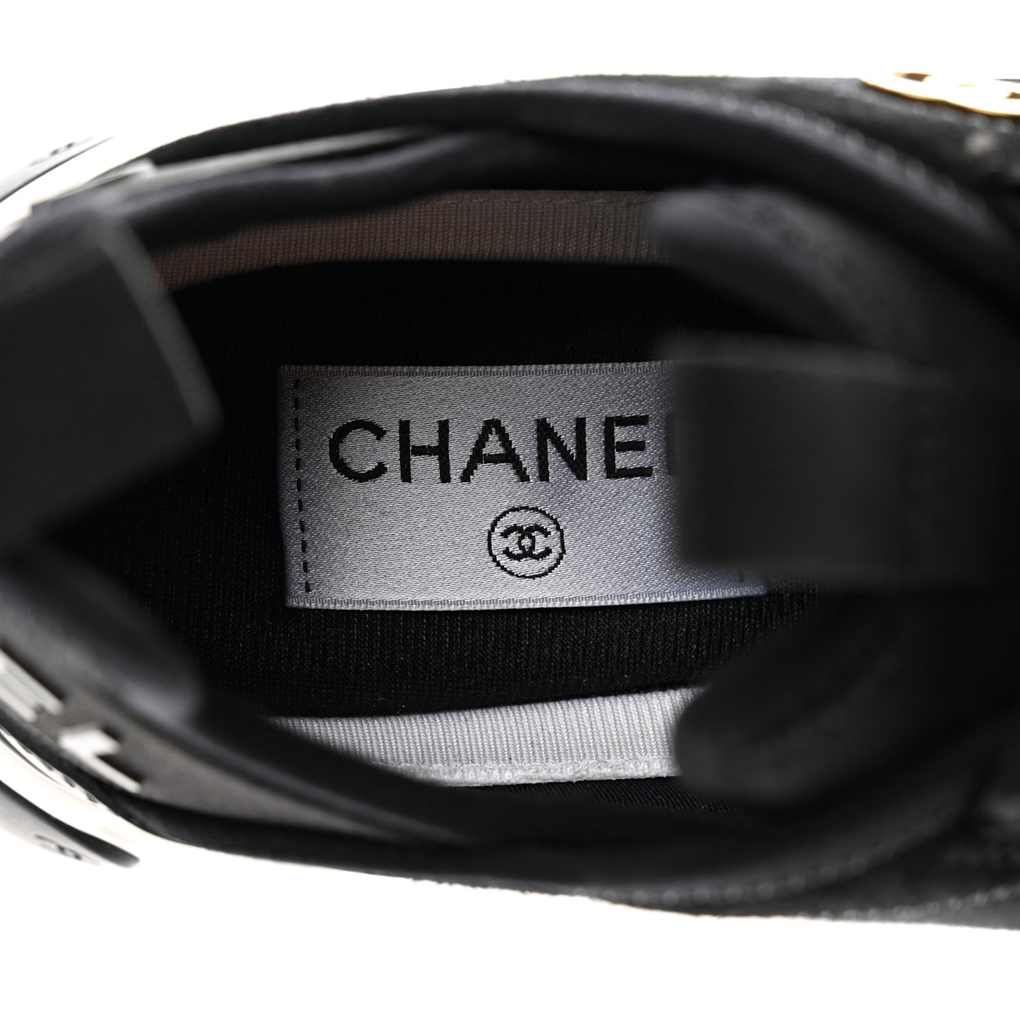 Velvet Calfskin Mixed Fibers CC Sneakers 37 Black