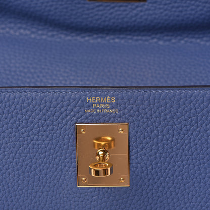 Hermes Taurillon Clemence Kelly Retourne 32 Bleu Brighton 8 of 42