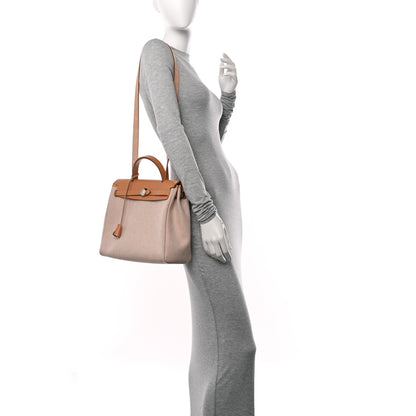 Hermes Vache Hunter Criss Viking Herbag Zip Retourne 31 PM Ecru Beige Naturel 2 of 11