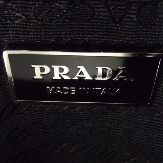 Prada Vitello Daino Stripe Sacca Black 7 of 11