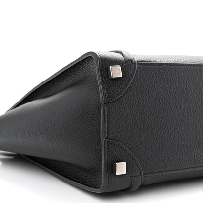 Celine Drummed Calfskin Micro Luggage Black 9 of 10