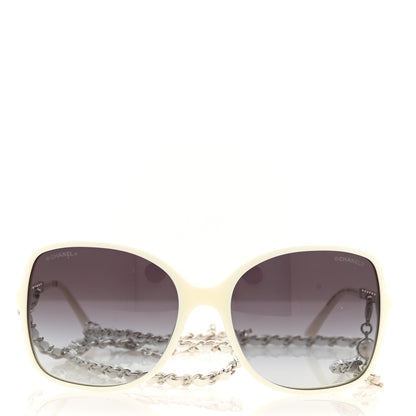 Chanel Acetate Metal Lambskin Square Chain Sunglasses 5210-Q-A White 2 of 7