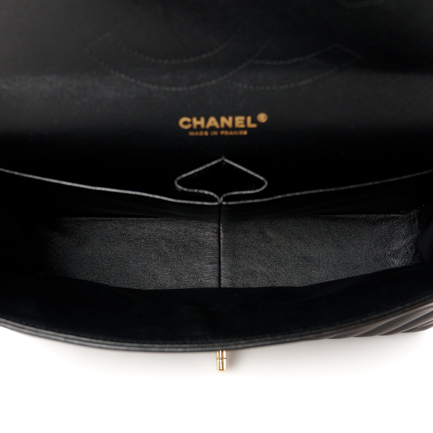 Chanel Lambskin Chevron Quilted Jumbo Double Flap Black 5 of 11