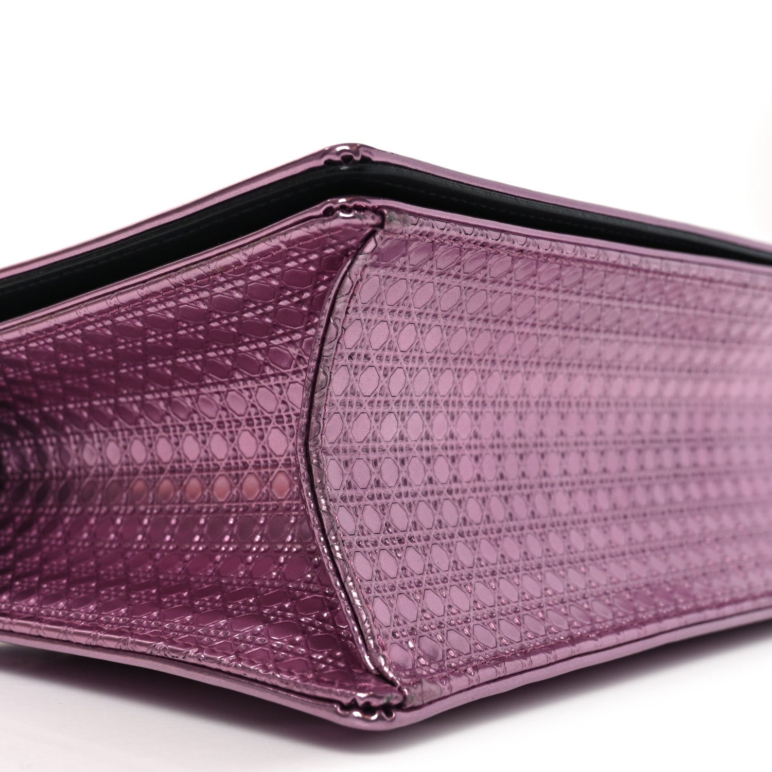 Christian Dior Metallic Patent Micro-Cannage Medium Diorama Flap Bag Pink 8 of 9