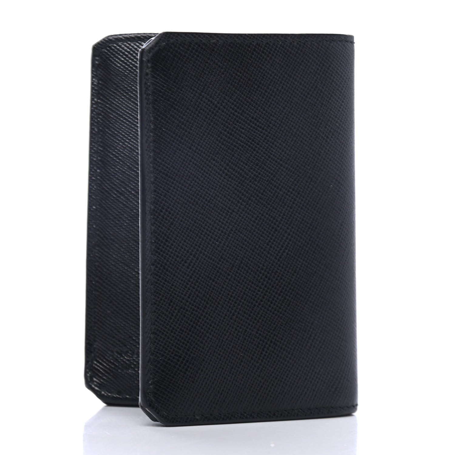 Prada Saffiano Corner Card Holder Black 2 of 4