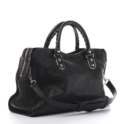 Balenciaga Chevre Gold Metallic Edge Hardware City Black 4 of 12