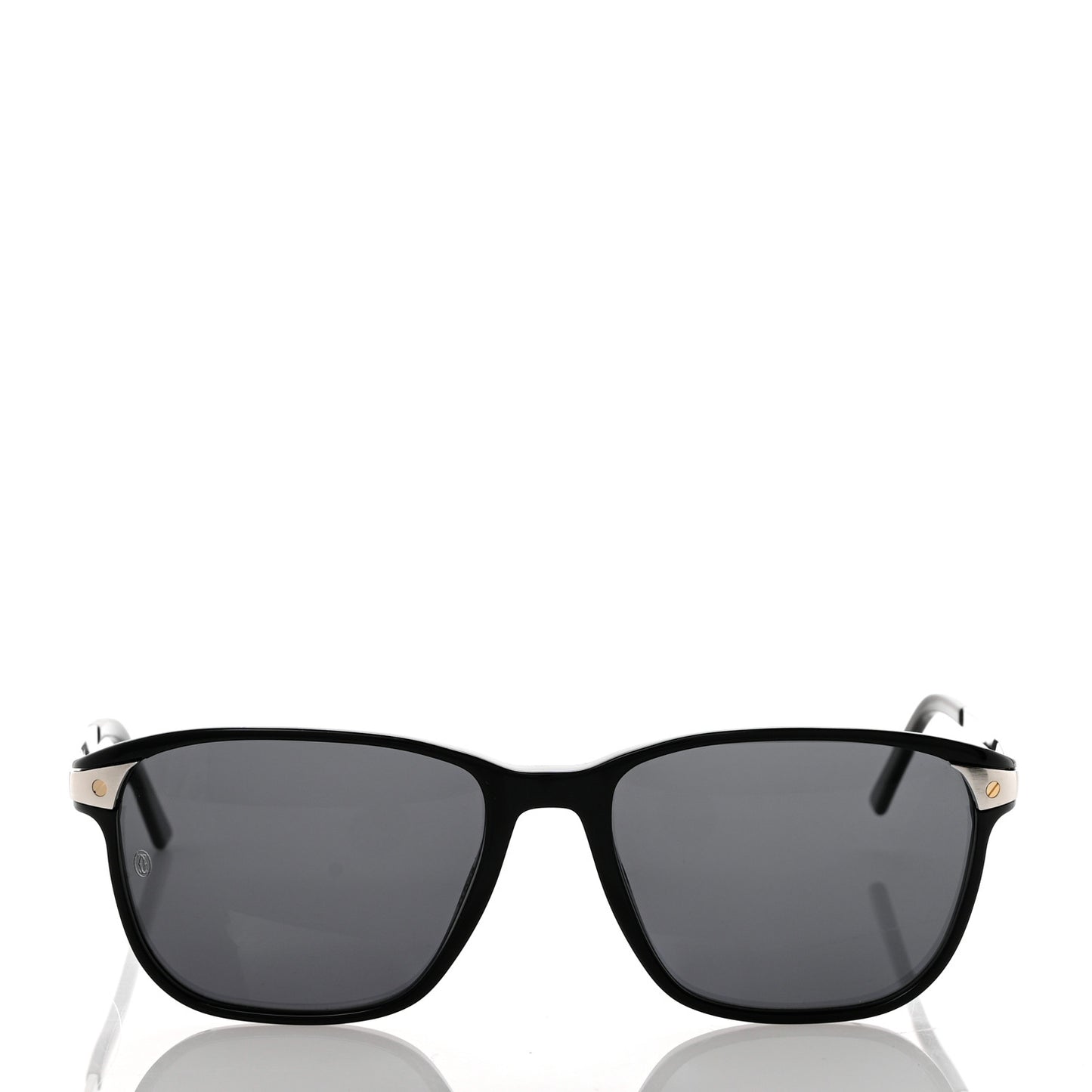 Acetate CT0075S Rectangular Sunglasses Black Silver Grey