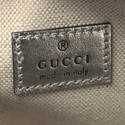 Gucci Metallic Sakai Be Green Calfskin Diagonal Stitched Small Blondie Shoulder Bag Silver 6 of 11