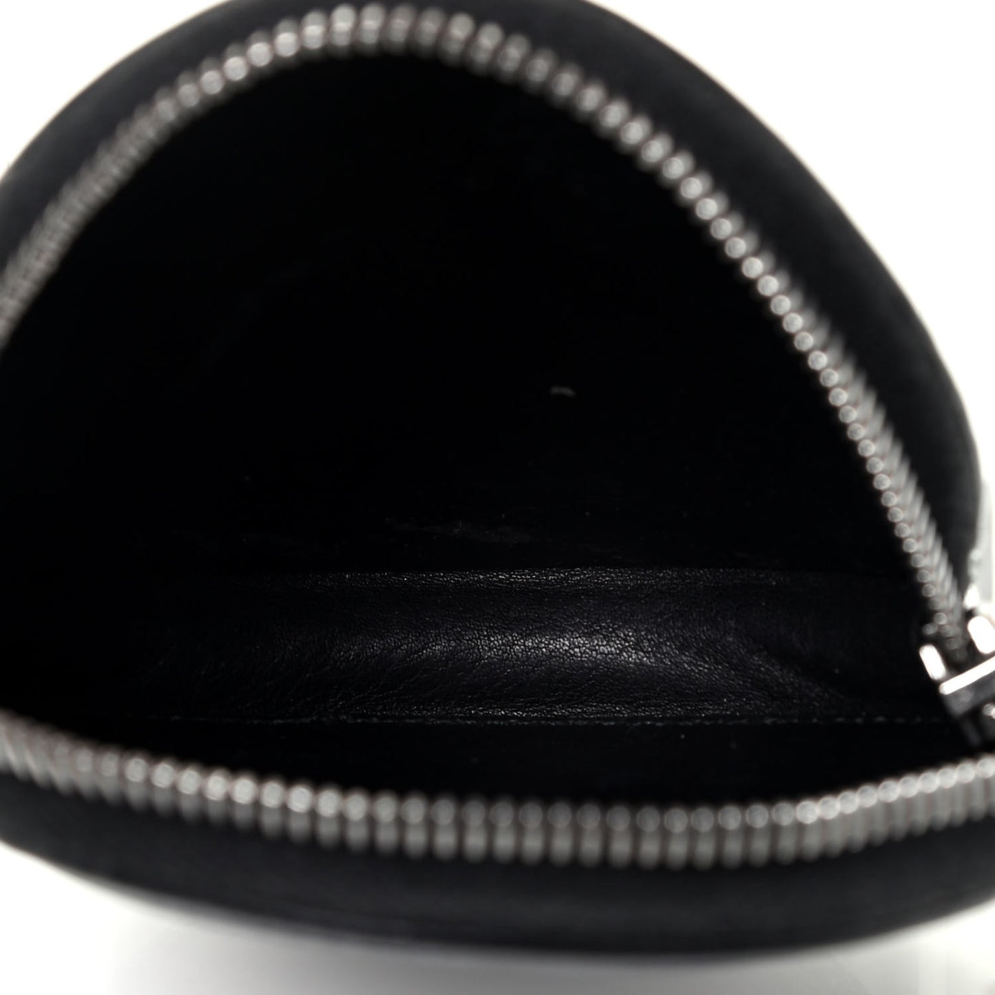Pebbled Calfskin Round Coin Purse Black