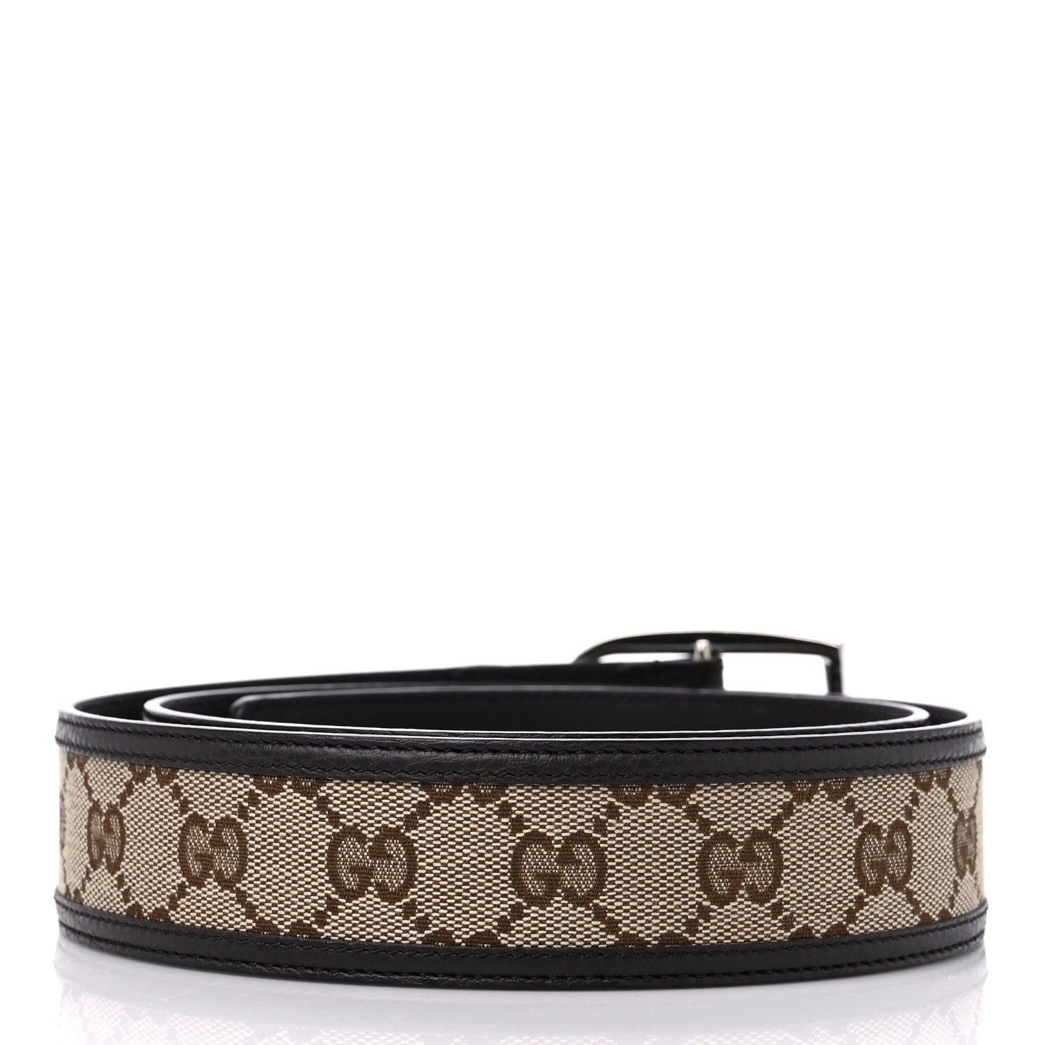 Gucci Monogram Dollar Calfskin 40mm Belt 95 38 Beige Ebony Testa di Moro 2 of 5