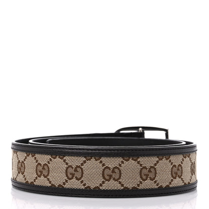 Gucci Monogram Dollar Calfskin 40mm Belt 95 38 Beige Ebony Testa di Moro 2 of 5