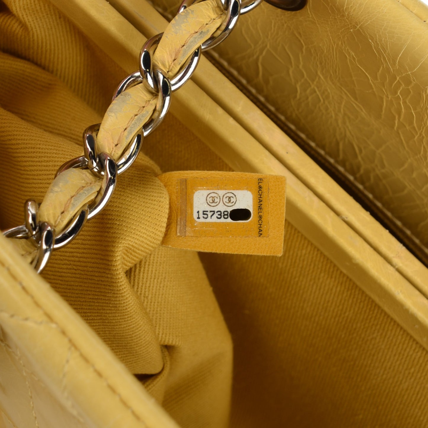 Glazed Calfskin Quilted Medium Just Mademoiselle Yellow