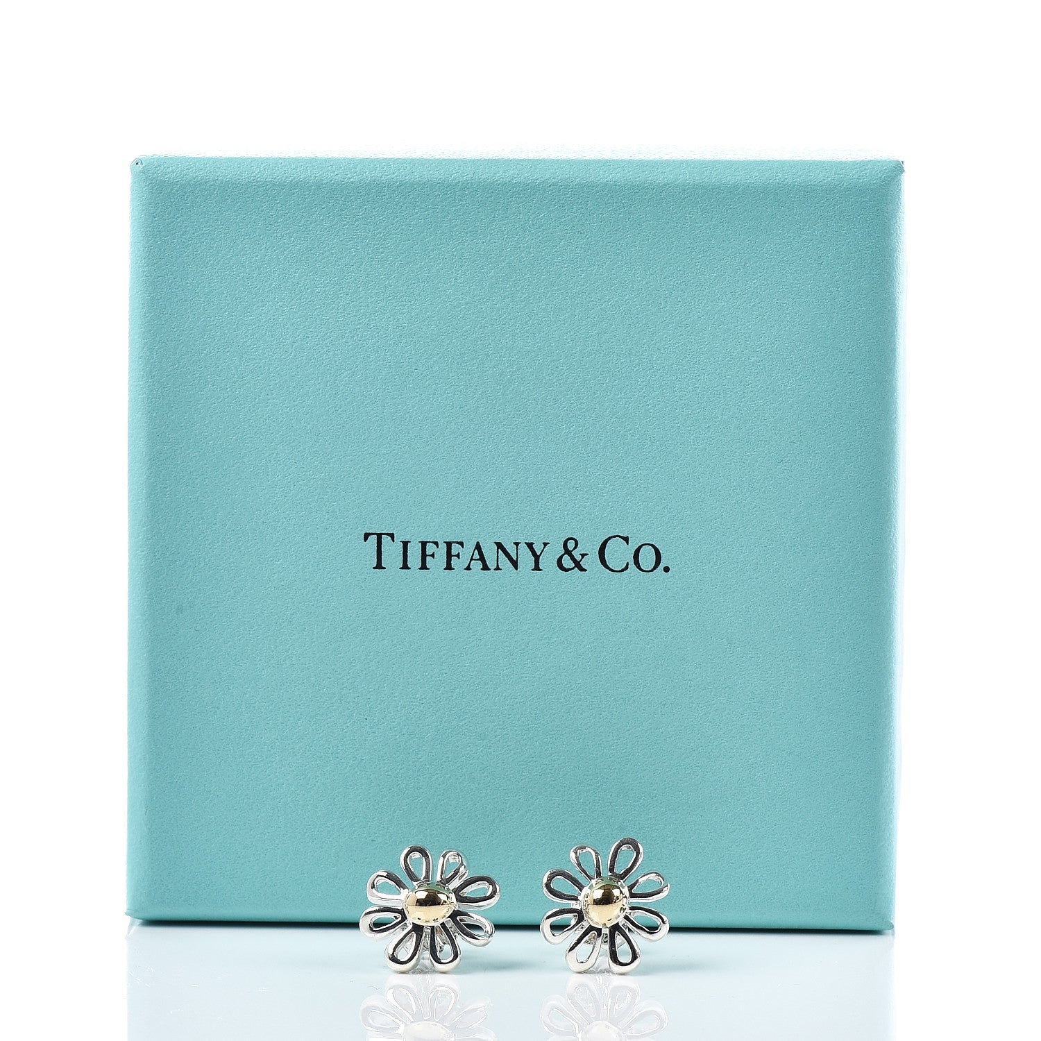 Tiffany Sterling Silver 18K Yellow Gold Paloma Picasso Daisy Stud Earrings 5 of 5