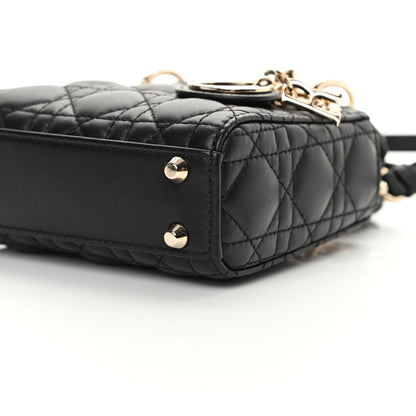 Christian Dior Lambskin Cannage Micro Lady Dior Black 9 of 10