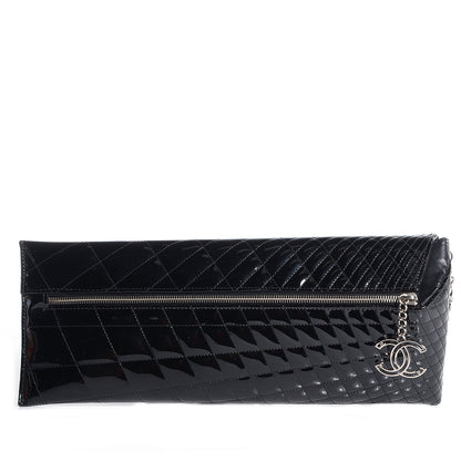 Chanel Patent Geometric Quilted Large Kaleidoscope Clutch Black 1 of 7