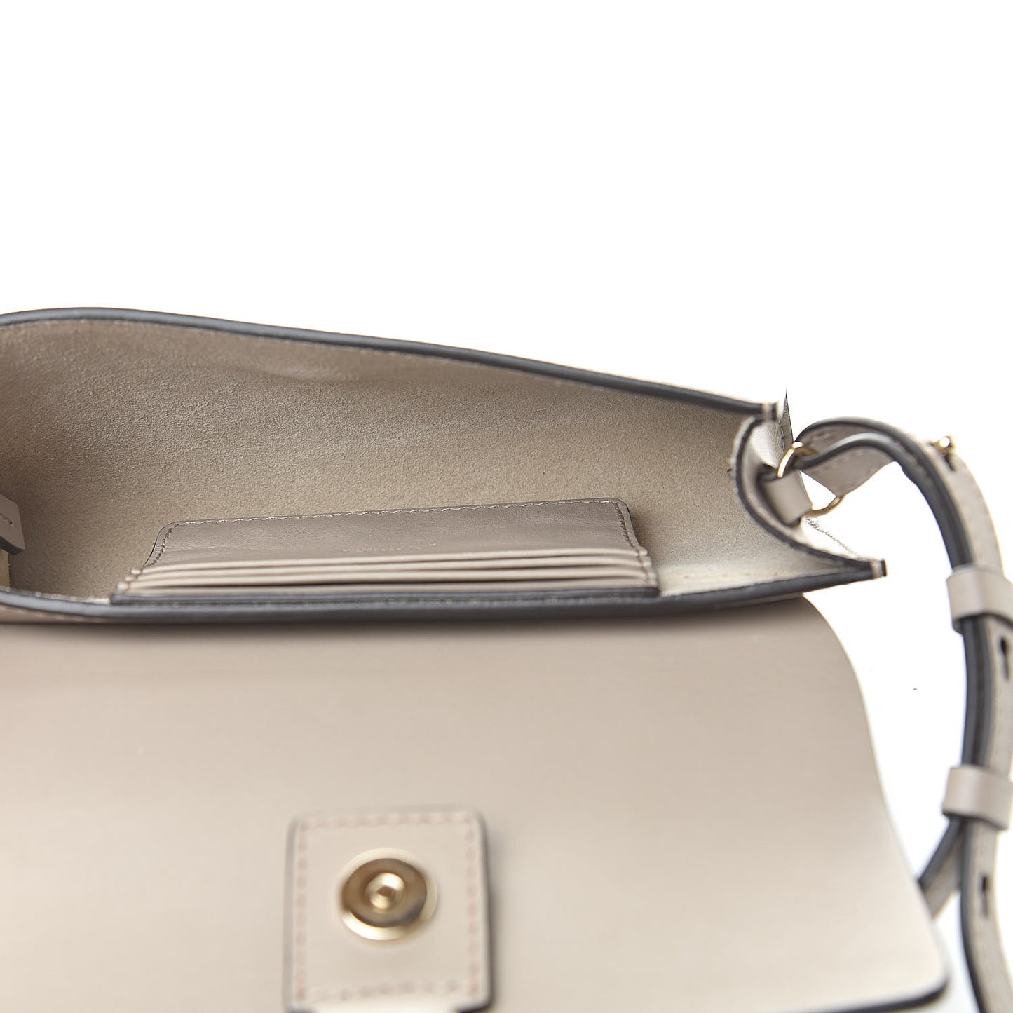 Suede Calfskin Mini Faye Shoulder Bag Motty Grey