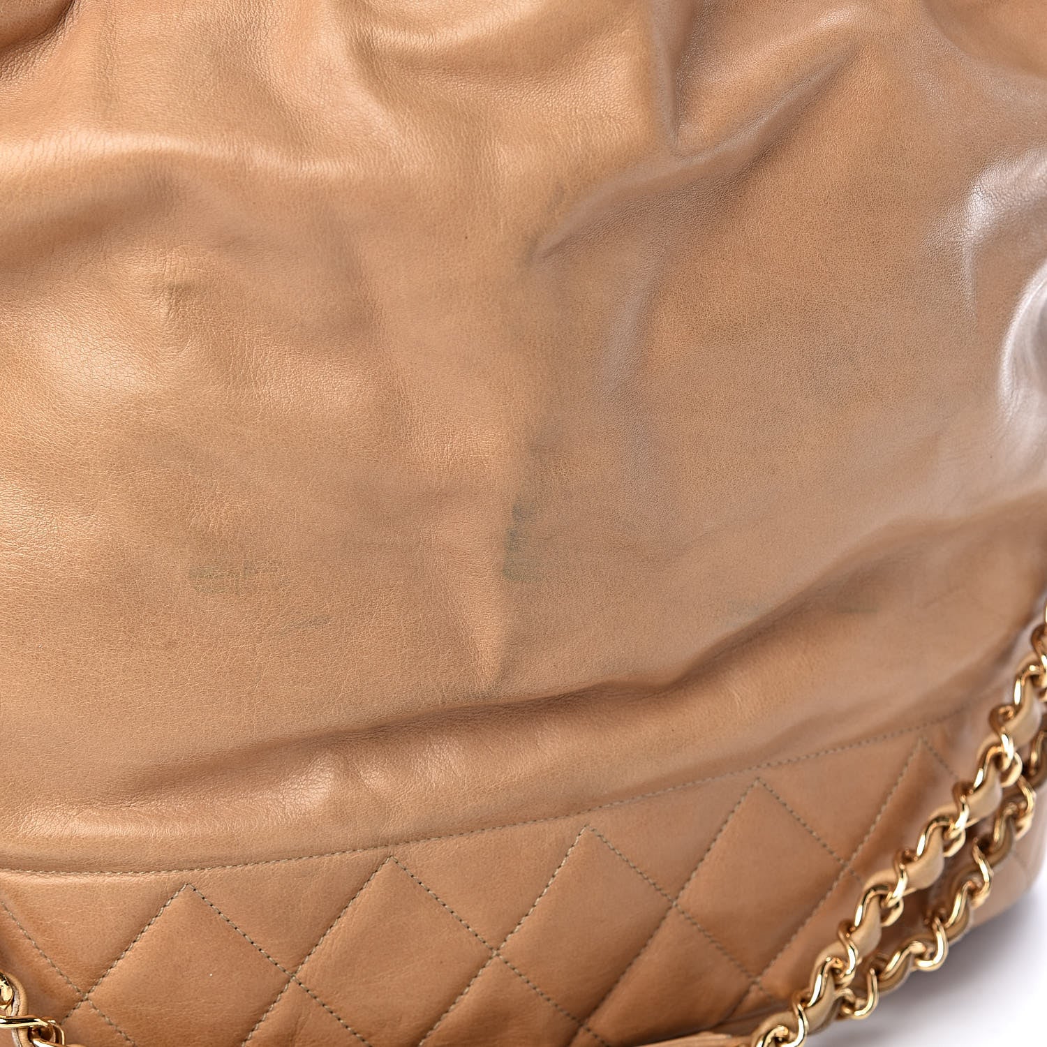 Chanel Lambskin Drawstring Bag Beige 14 of 17