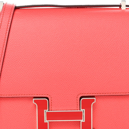Hermes Epsom Enamel Constance 18 Rose Texas Rouge De Coeur 8 of 11