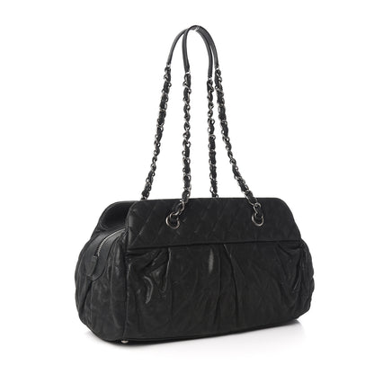 Chanel Iridescent Calfskin Chic Quilt Bowling Bag Black 3 of 11
