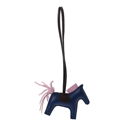 Hermes Milo Lambskin Grigri Rodeo Horse Bag Charm PM Rouge Sellier Mauve Sylvestre Bleu Saphir 1 of 5
