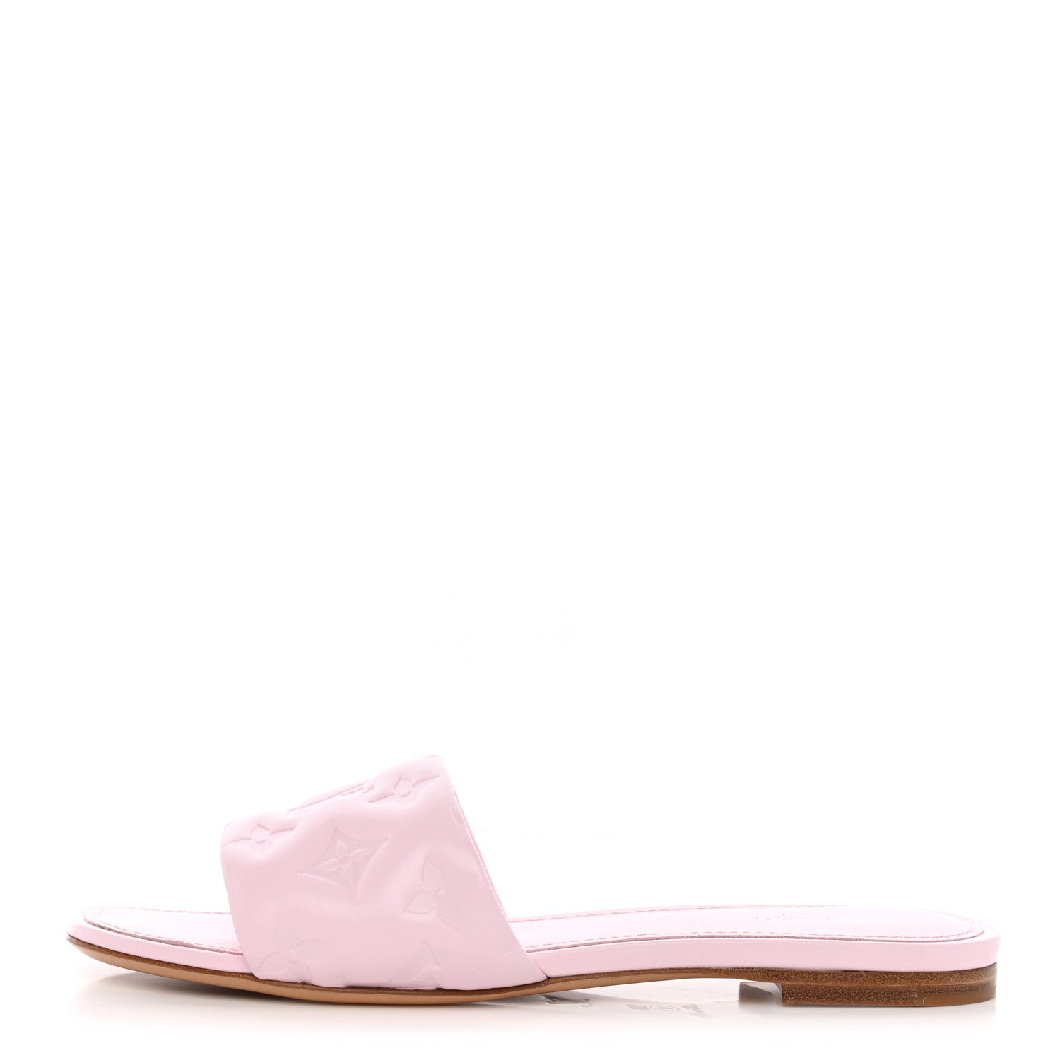 Louis Vuitton Lambskin Embossed Monogram Revival Flat Mules 38 Rose Clair 1 of 8