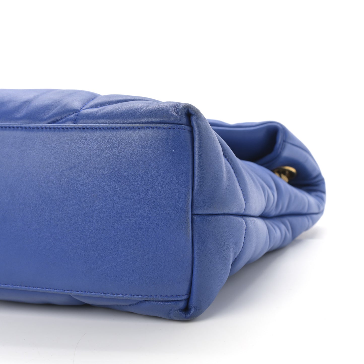 Lambskin Quilted Medium Loulou Puffer Monogram Chain Satchel Majorele Blue