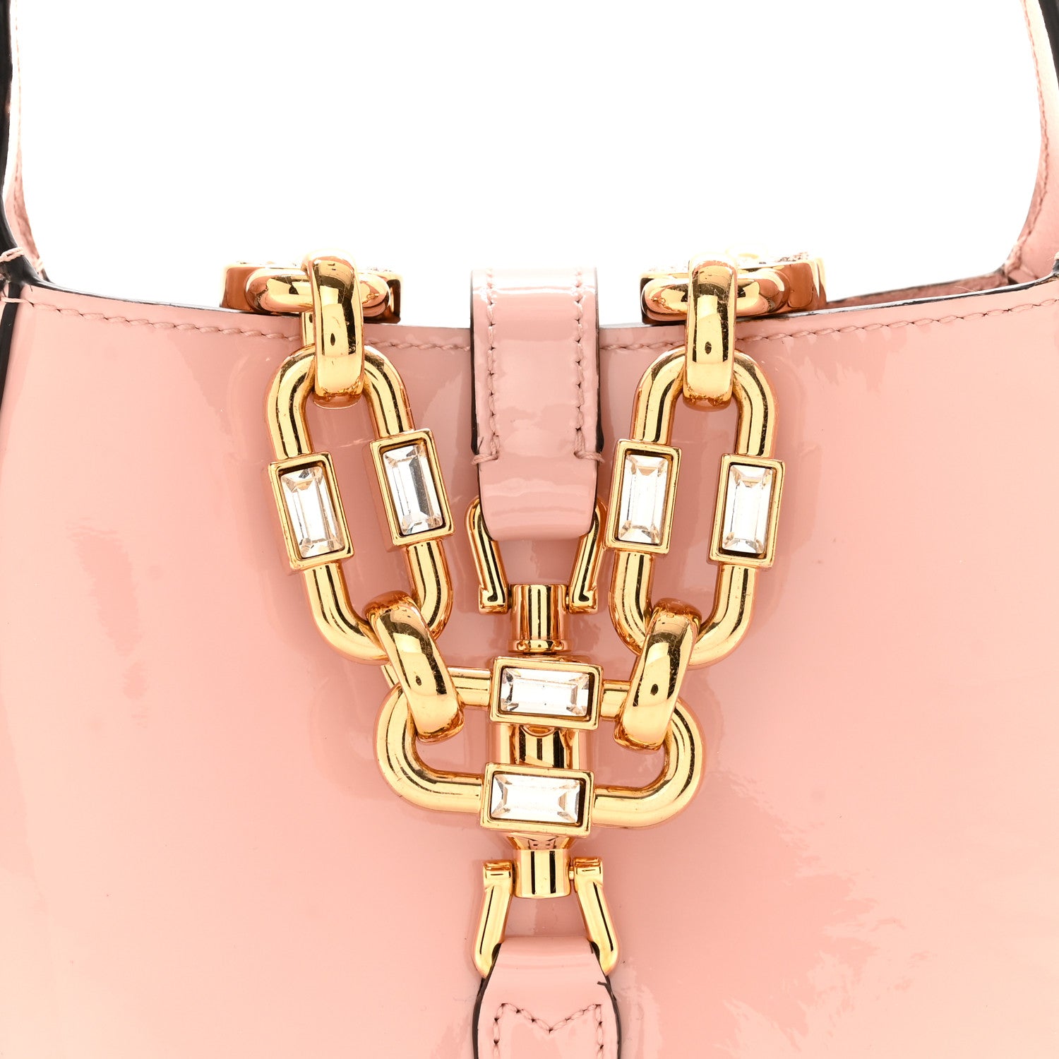 Gucci Patent Mini Jackie 1961 Crystal Hobo Pink 8 of 11