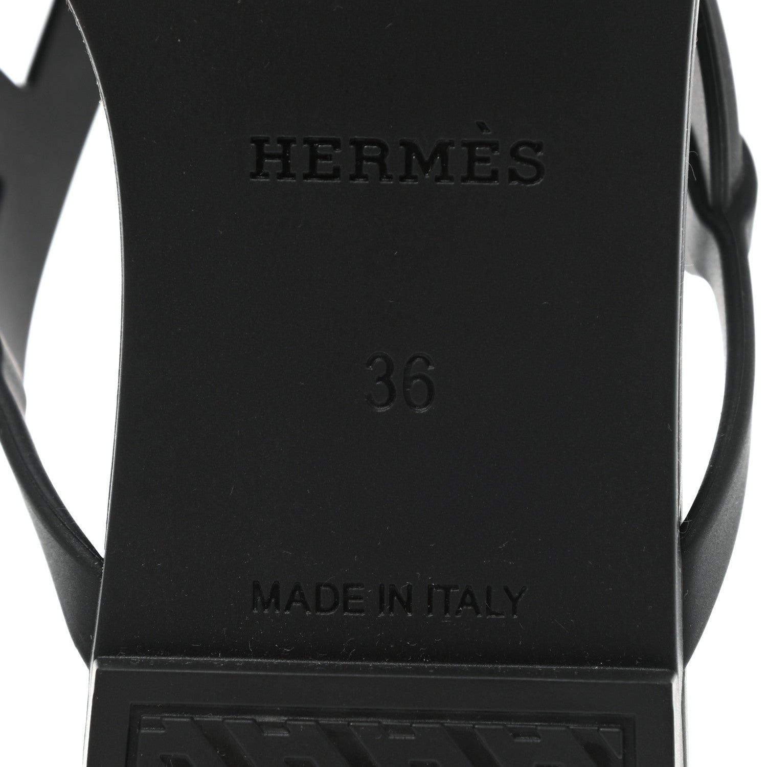 Hermes Rubber Womens Egerie Sandals 36 Black 6 of 9