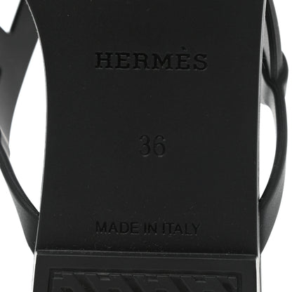 Hermes Rubber Womens Egerie Sandals 36 Black 6 of 9
