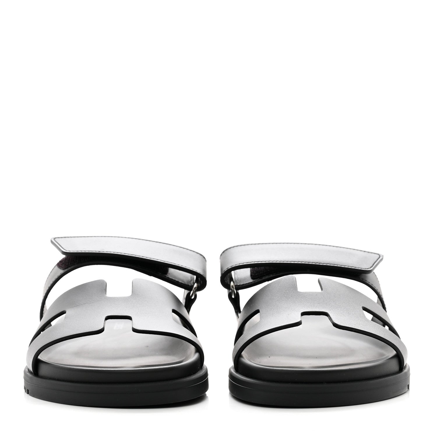 Hermes Calfskin Womens Chypre Sandals 37 Black 2 of 9
