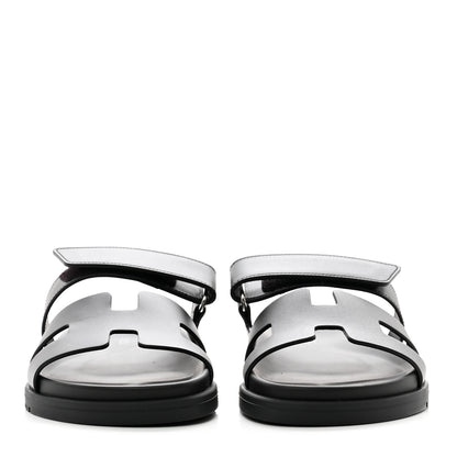 Hermes Calfskin Womens Chypre Sandals 37 Black 2 of 9