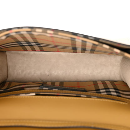 Burberry Derby Calfskin Bi-Color Small Macken Crossbody Bag Limestone Cornflower Yellow 5 of 16