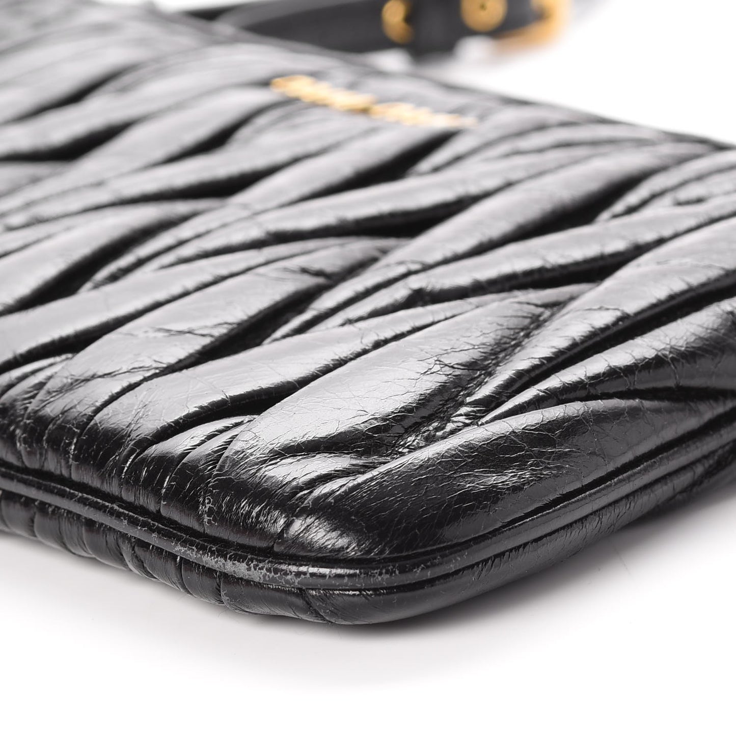 Nappa Lux Matelasse Wristlet Black