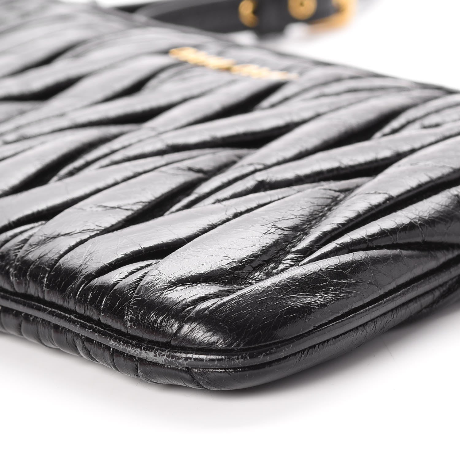 Miu Miu Nappa Lux Matelasse Wristlet Black 10 of 10