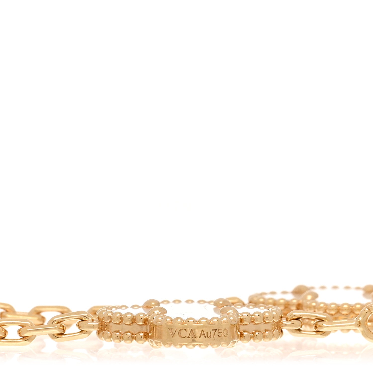 Van Cleef & Arpels 18K Yellow Gold Mother of Pearl 5 Motifs Vintage Alhambra Bracelet 3 of 5