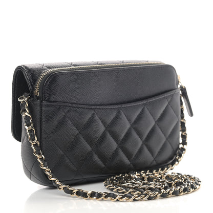 Chanel Caviar Quilted Flap Phone Holder With Chain Black 3 of 11