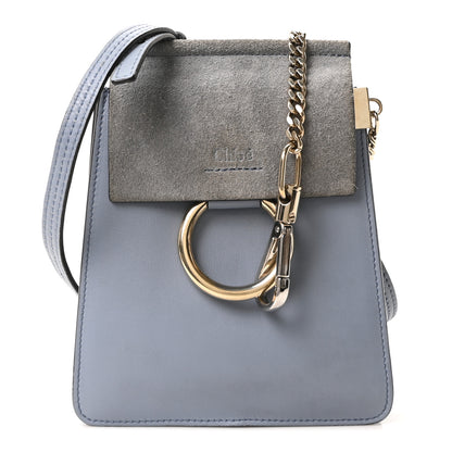 Chloe Suede Calfskin Mini Faye Bracelet Bag Washed Blue 1 of 10