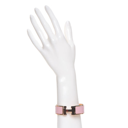 Hermes Enamel Wide Clic Clac H Bracelet GM Rose Nacarat 2 of 5