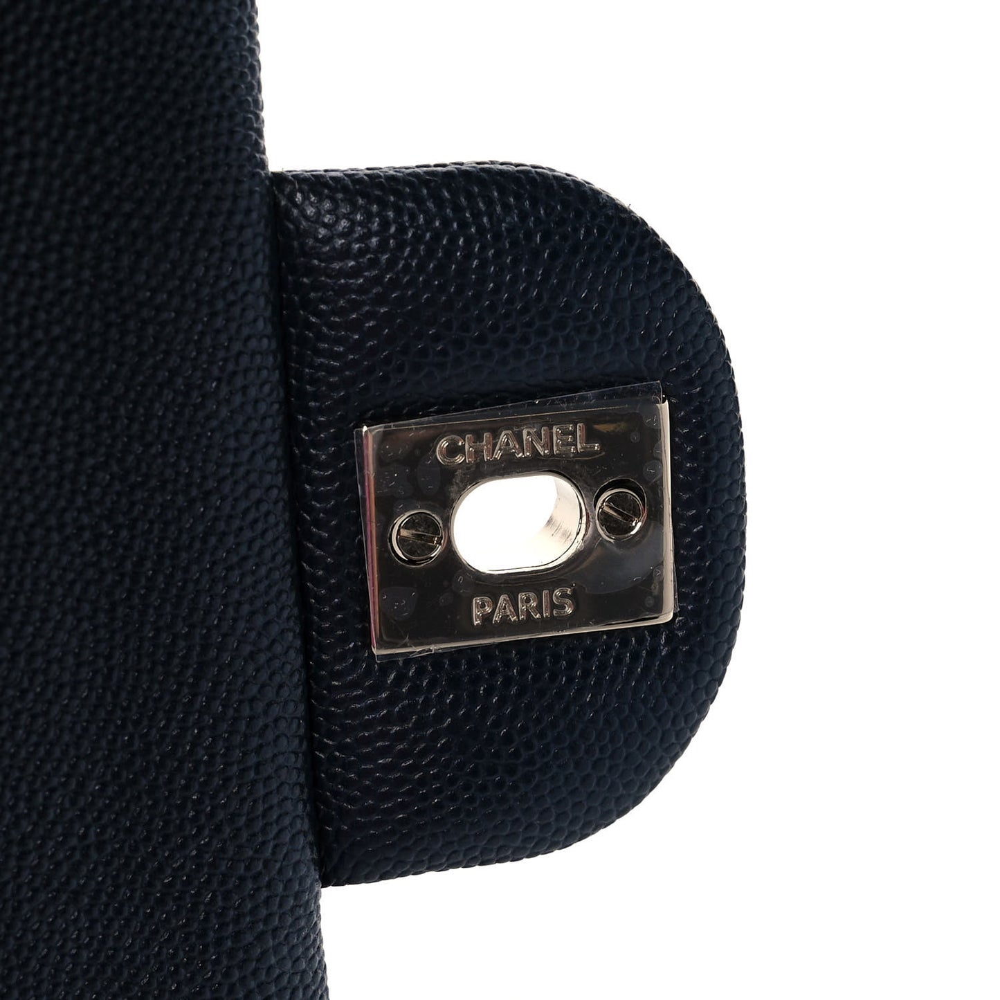 Caviar Quilted Medium Double Flap Navy