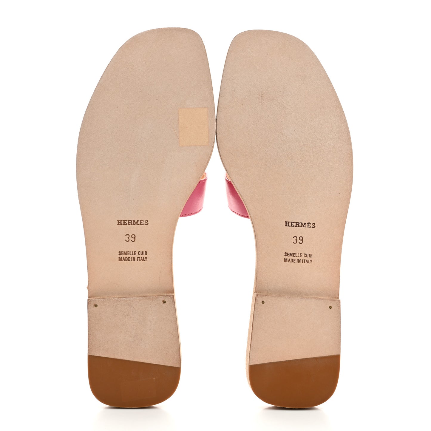 Box Calfskin Oran Sandals 39 Rose Petale
