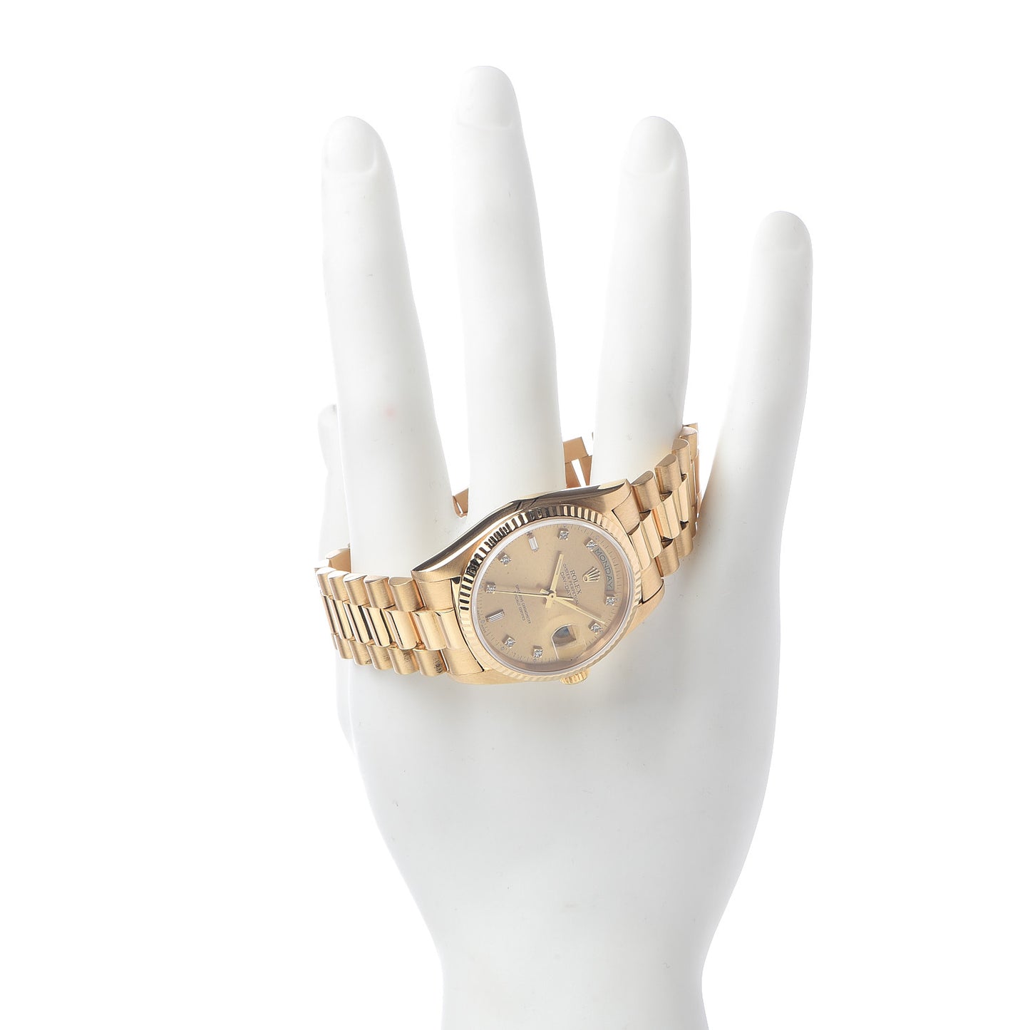 18K Yellow Gold Diamond 36mm Oyster Perpetual Day-Date President Watch Champagne 18238