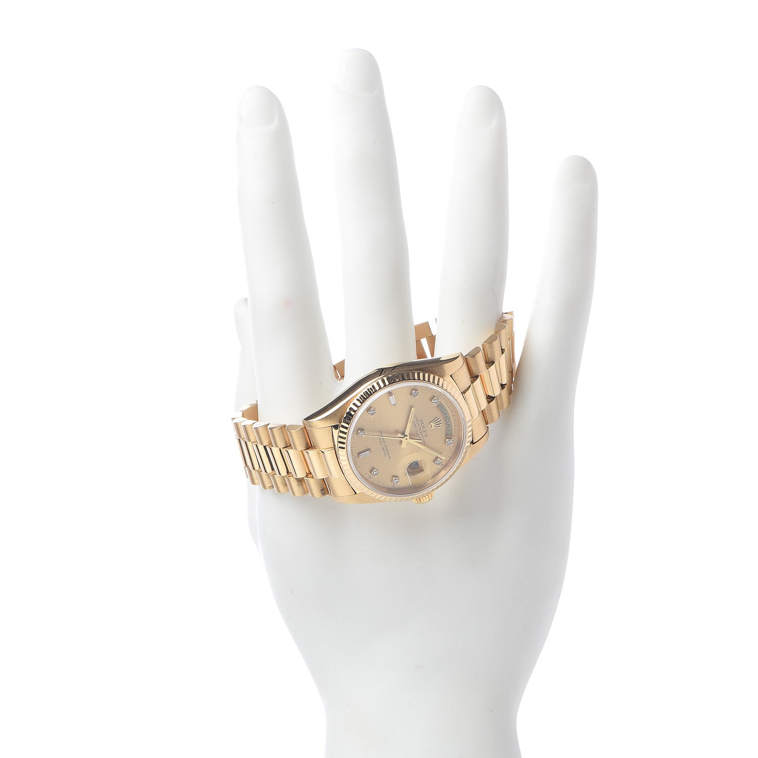 Rolex 18K Yellow Gold Diamond 36mm Oyster Perpetual Day-Date President Watch Champagne 18238 2 of 7