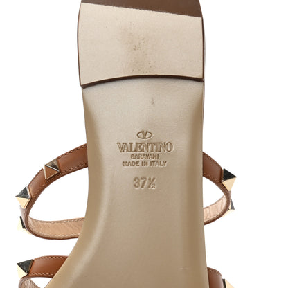 Valentino Garavani Nappa Rockstud Caged Flat Slide Sandals 37.5 Cuoio 7 of 10