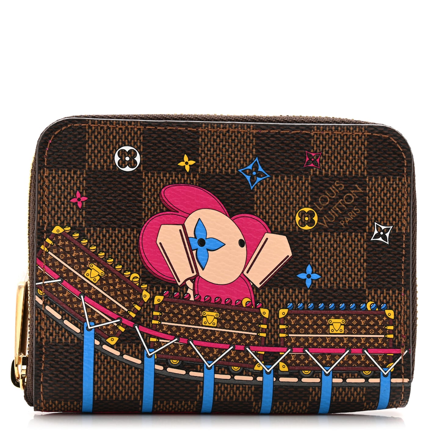 Damier Ebene 2020 Christmas Animation Roller Coaster Zippy Coin Purse Pivoine