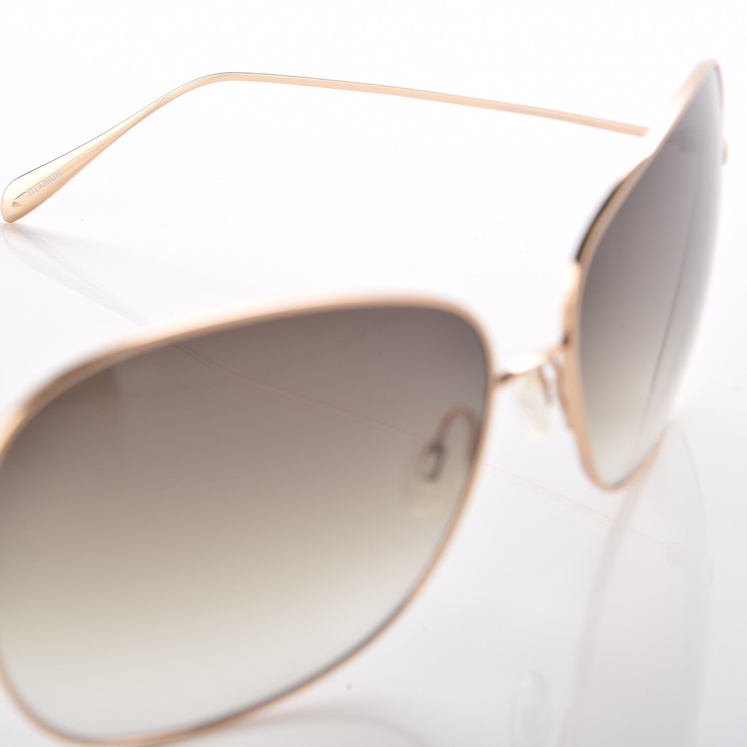 Oliver Peoples Titanium Elsie Aviator Sunglasses Gold 5 of 8