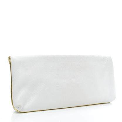 Alexander McQueen Grainy Calfskin Padlock Skull Clutch White 2 of 5