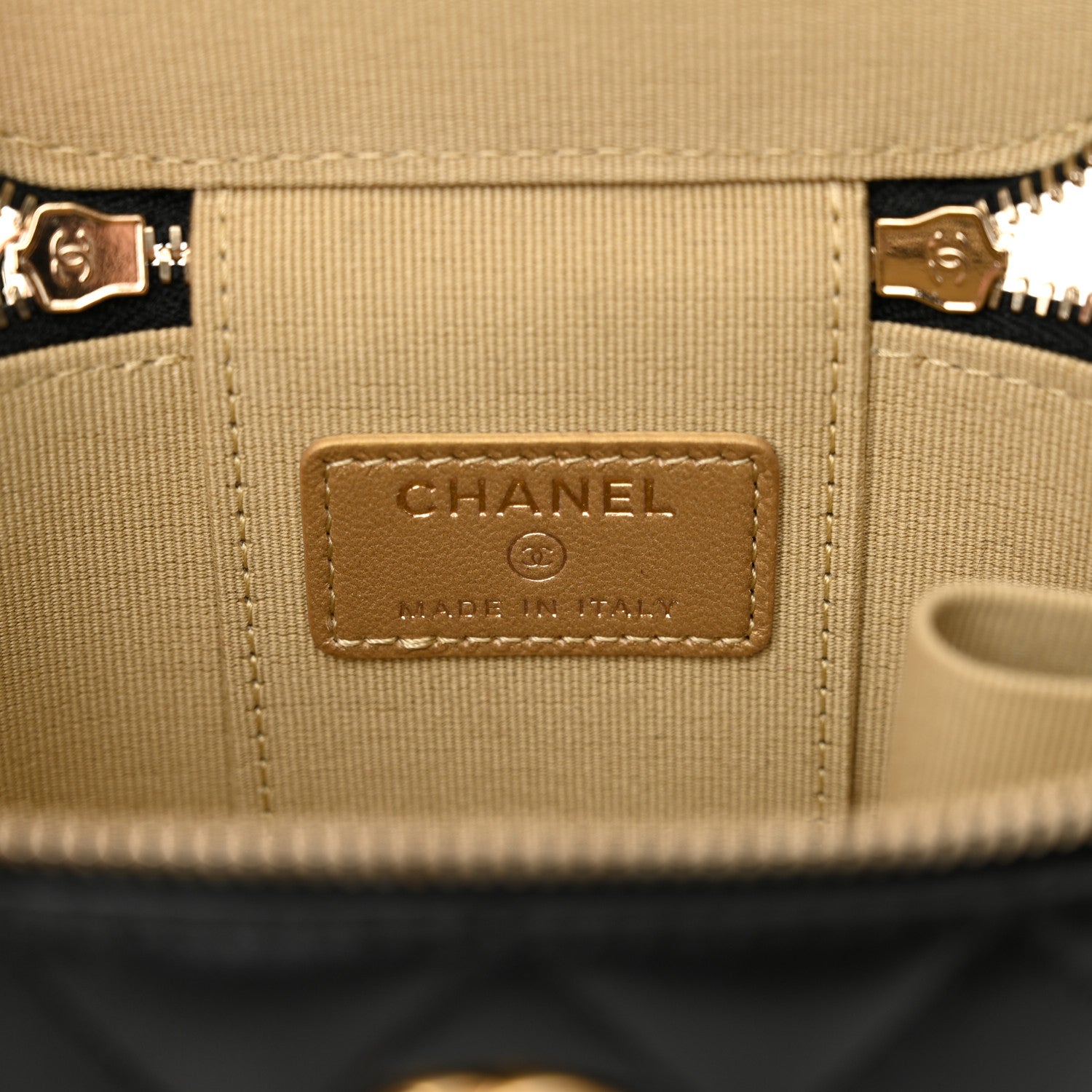 Chanel Lambskin Quilted Mini Pearl Crush Vanity Case With Chain Black 6 of 10